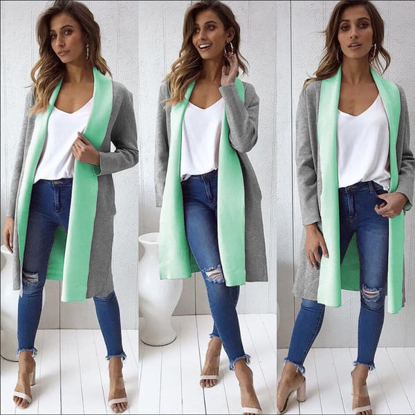 Ежедневна дамска дълга жилетка в няколко цвята 