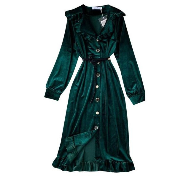 Актуална дамска рокля от кадифе в няколко цвята