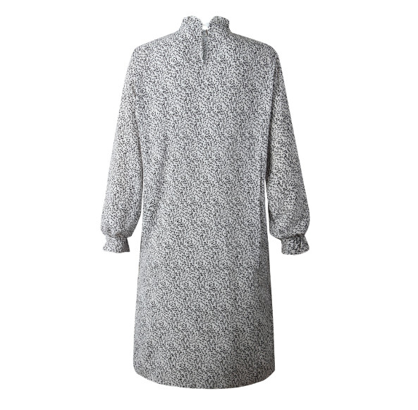 Модерна дамска рокля с дълъг ръкав в сив и черен цвят