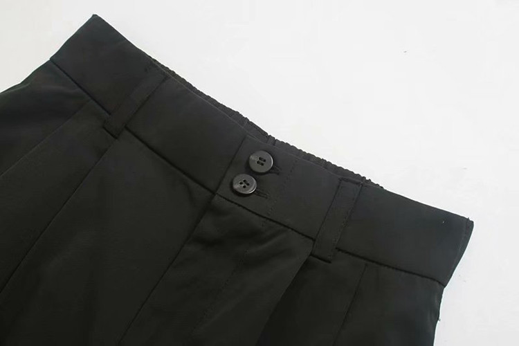 Дамски елегантен панталон в червен цвят с висока талия и 9/10 дължина