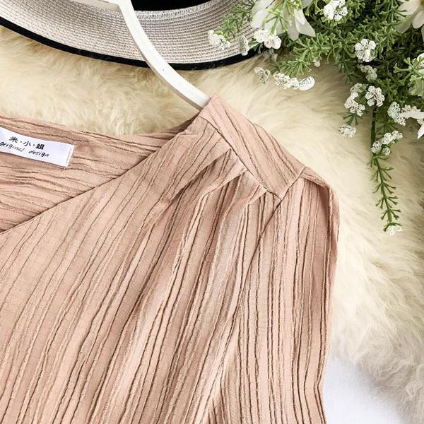 Модерна дамска риза с дълъг ръкав и копчета в четири цвята