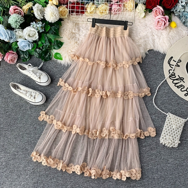 Нов модел модерна дамска пола с тюл в няколко цвята