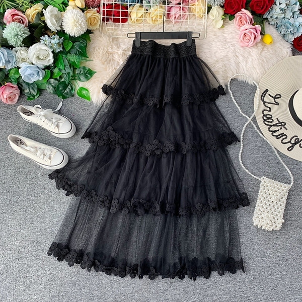 Нов модел модерна дамска пола с тюл в няколко цвята