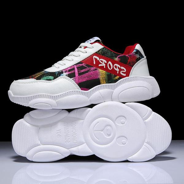 Мъжки ежедневни маратонки с цветна шарка в три цвята 