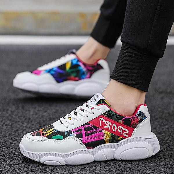 Мъжки ежедневни маратонки с цветна шарка в три цвята 