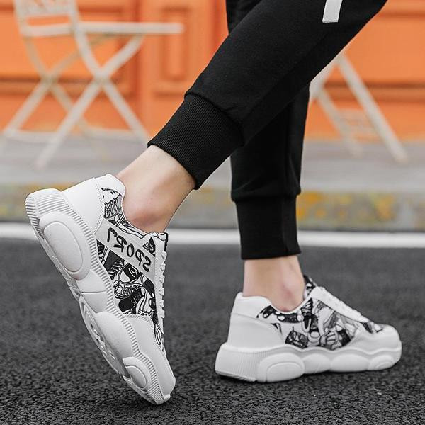 Мъжки ежедневни маратонки с цветна шарка в три цвята 