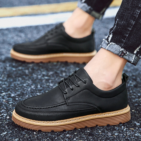 Модерни мъжки обувки с връзки-в три цвята