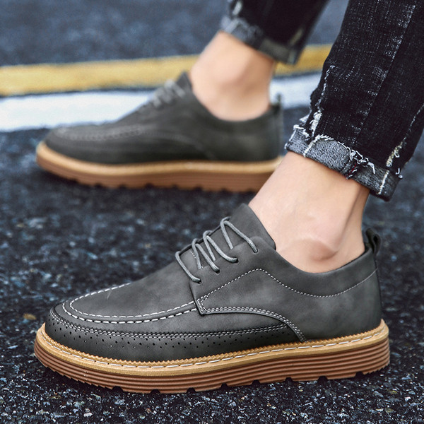 Модерни мъжки обувки с връзки-в три цвята