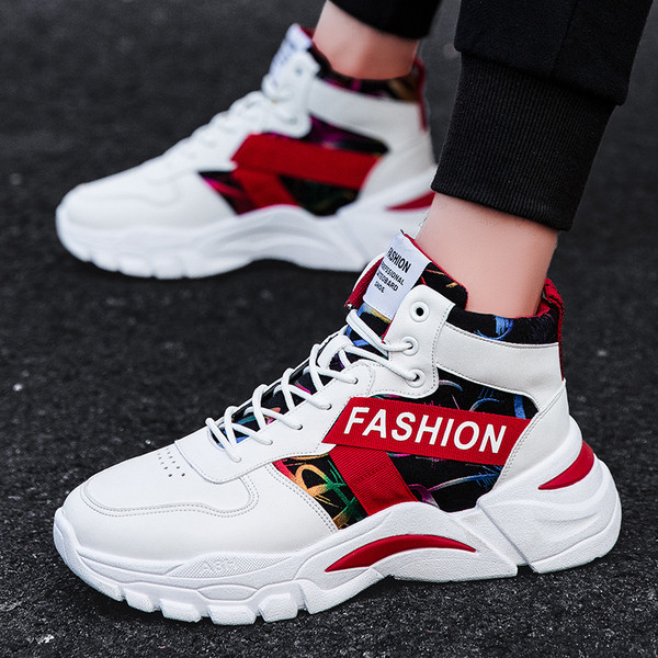 Ежедневни мъжки маратонки в четири цвята с надписи 