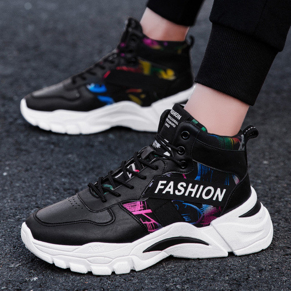 Ежедневни мъжки маратонки в четири цвята с надписи 