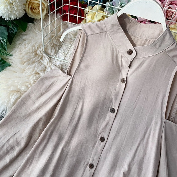 Дамска риза с О-образно деколте и отворени рамене в няколко цвята