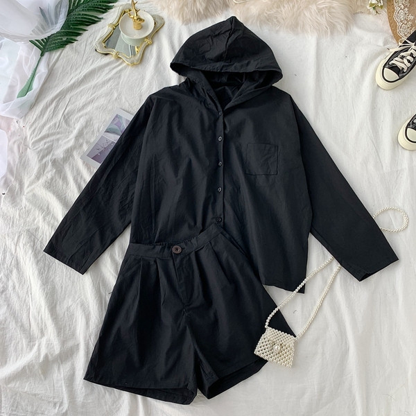 Ежедневен дамски комплект в син и черен цвят