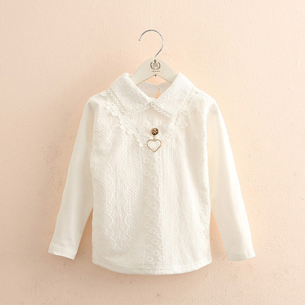 Нов модел детска риза в бял цвят за момичета- няколко модела