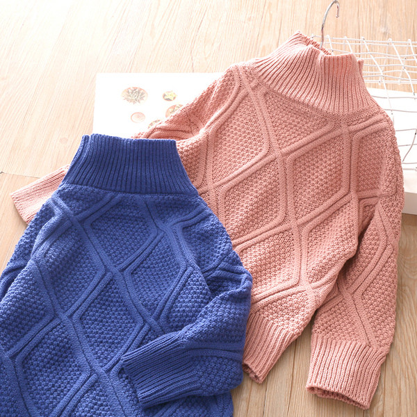 Актуален детски пуловер за момчета с поло яка в няколко цвята