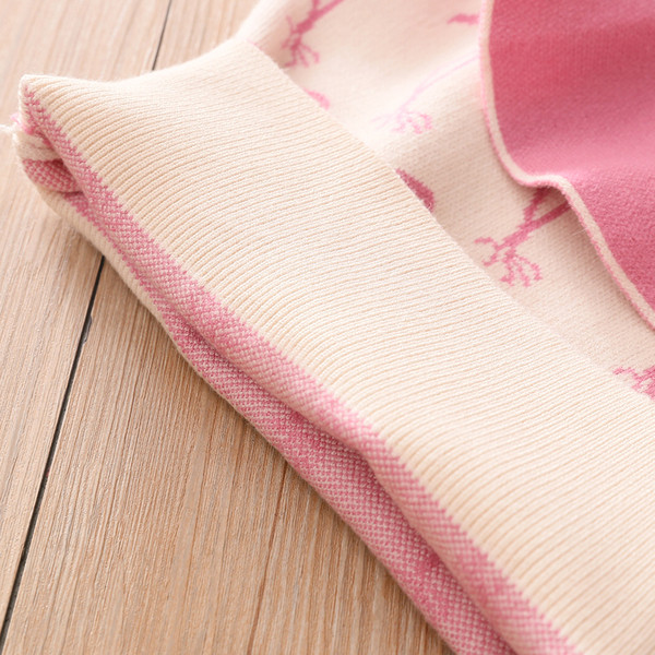 Нов модел детски пуловер с О-образно деколте за момичета