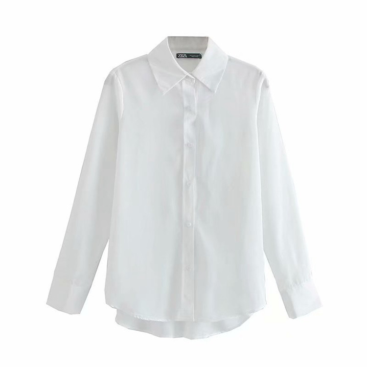 Дамска ежедневна риза с класическа яка и дълъг ръкав - изчистен модел