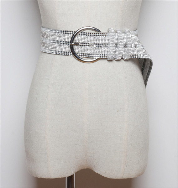 Нов модел дамски колан с лъскав ефект в два цвята