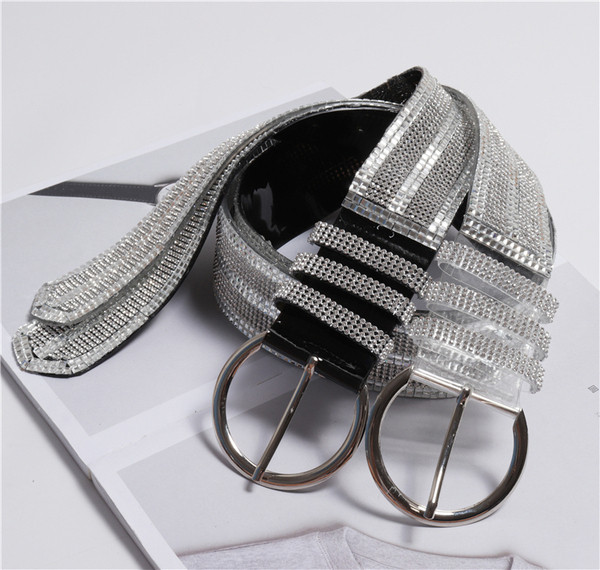 Нов модел дамски колан с лъскав ефект в два цвята