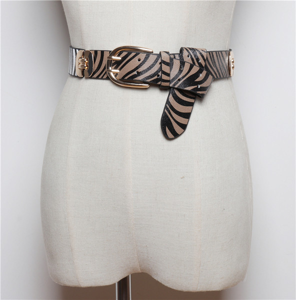 Дамски колан с животински десен в три цвята