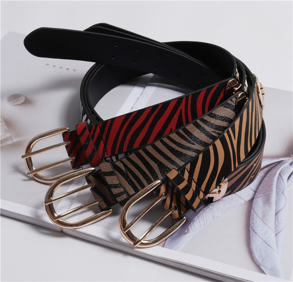 Дамски колан с животински десен в три цвята