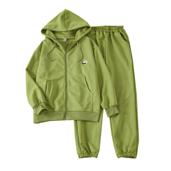 Дамски спортен екип от две части в зелен цвят