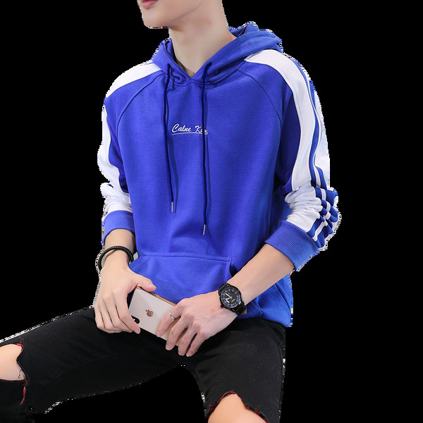 Ежедневен мъжки суичър в три цвята с джоб и качулка 