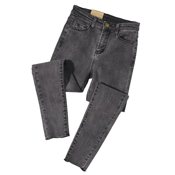 Модерни дамски дънки с джобове и колан - няколко цвята