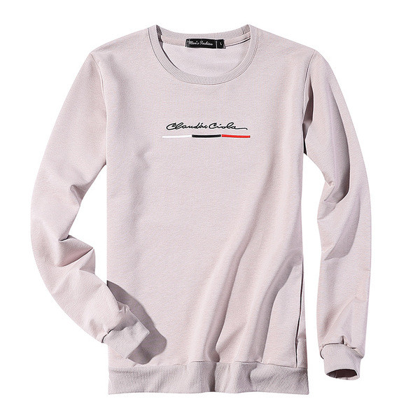 Модерна мъжка блуза в три цвята с бродерия и О-образно деколте