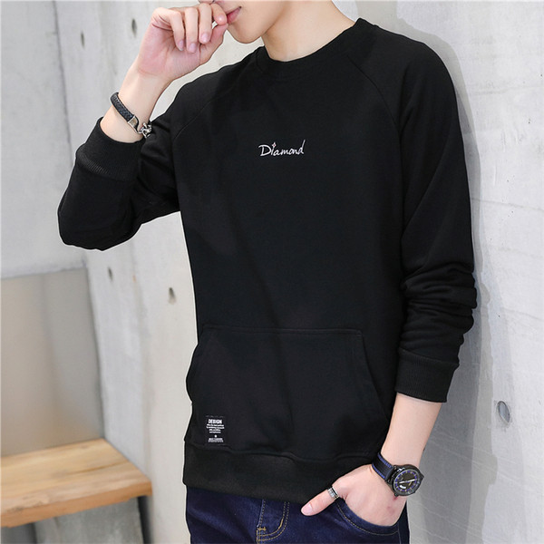 Ежедневна мъжка блуза в три цвята с бродерия и джоб 