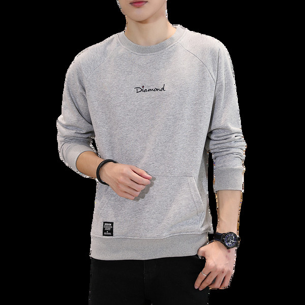 Ежедневна мъжка блуза в три цвята с бродерия и джоб 