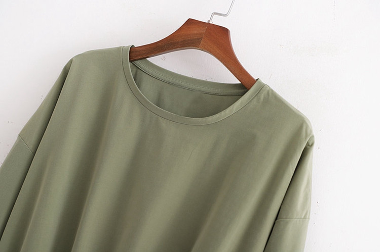 Дамска блуза с ластик на талията и ръкавите в зелен цвят