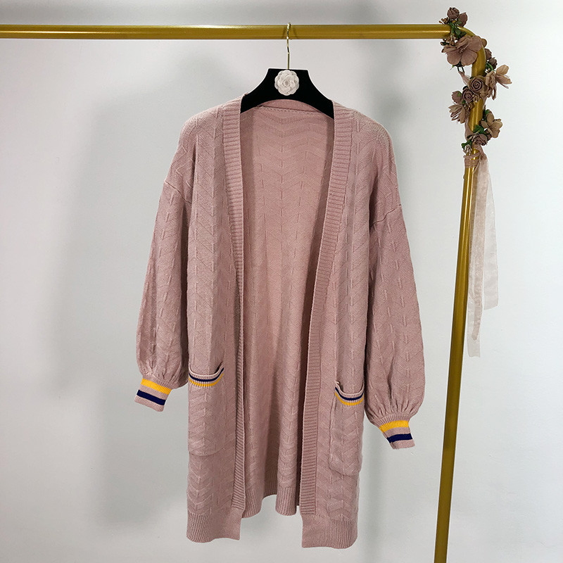 Cardigan lung de damă cu buzunare - fără închidere