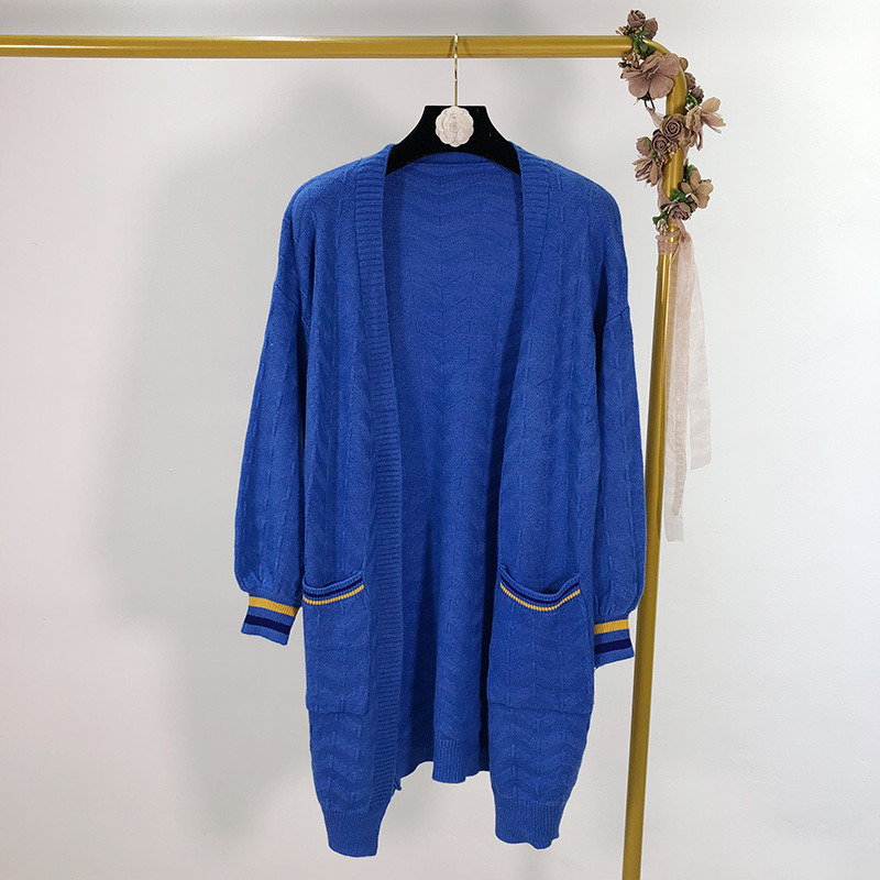 Cardigan lung de damă cu buzunare - fără închidere