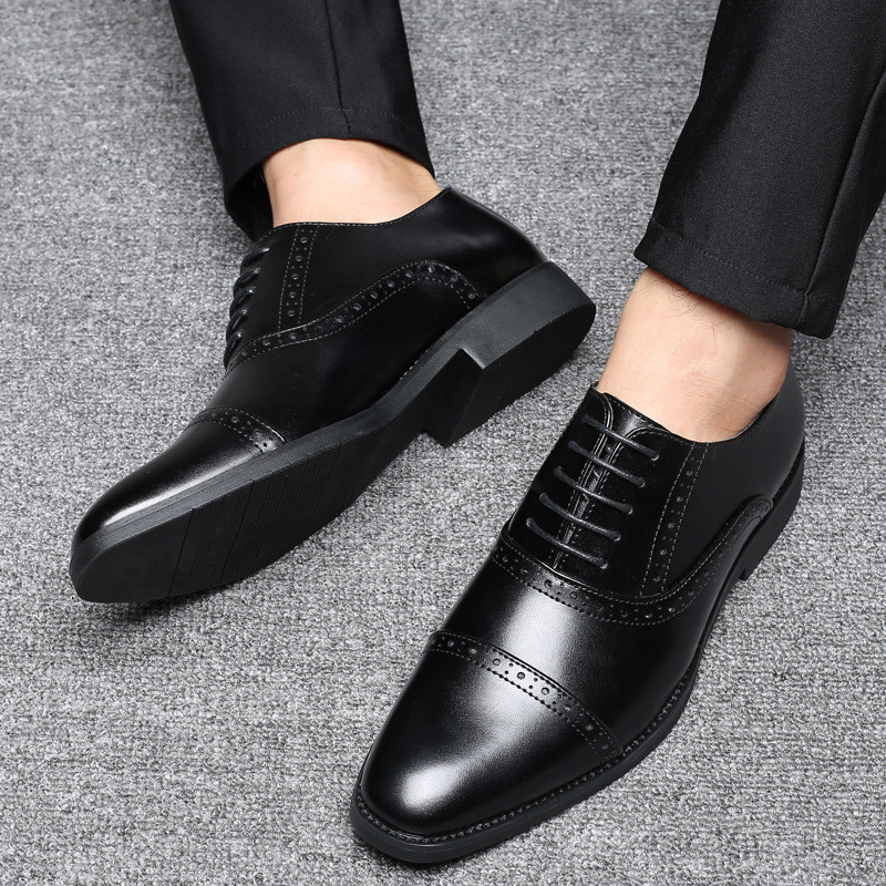 Официални  мъжки обувки с връзки в черен и кафяв цвят 