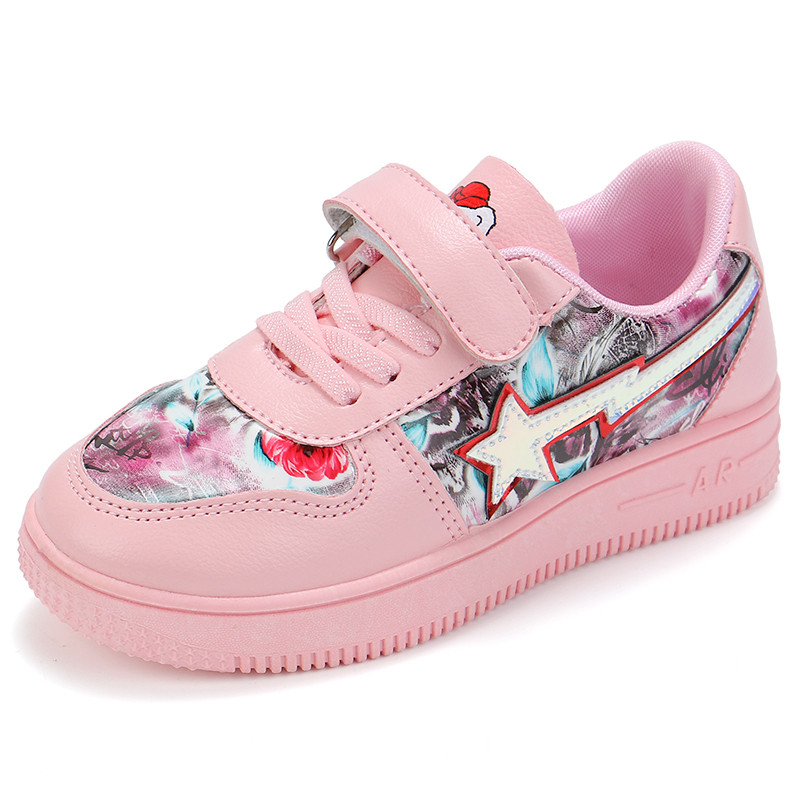 Modern gyermek tornacipő lányoknak - fehér és rózsaszín színben