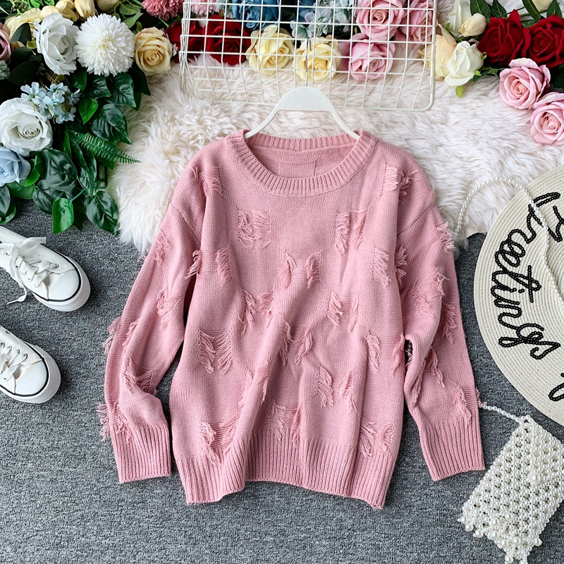 Modern női pulóver rojtokkal, különböző színekben