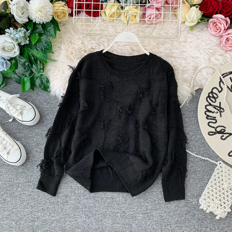 Modern női pulóver rojtokkal, különböző színekben