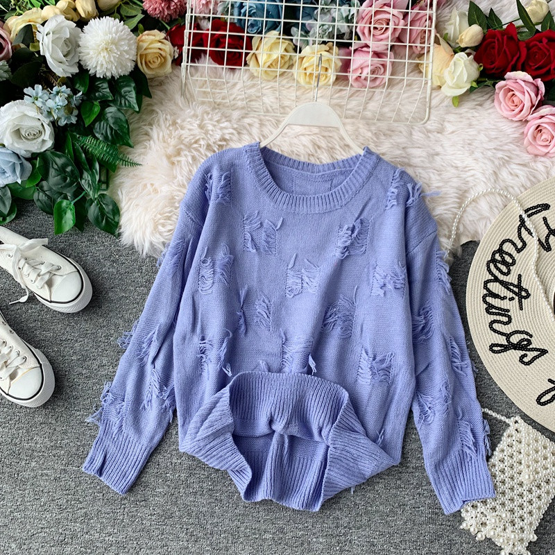 Modern női pulóver rojtokkal, különböző színekben