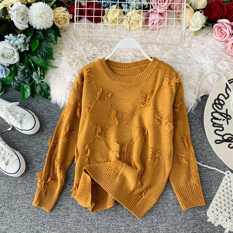 Modern női pulóver rojtokkal, különböző színekben