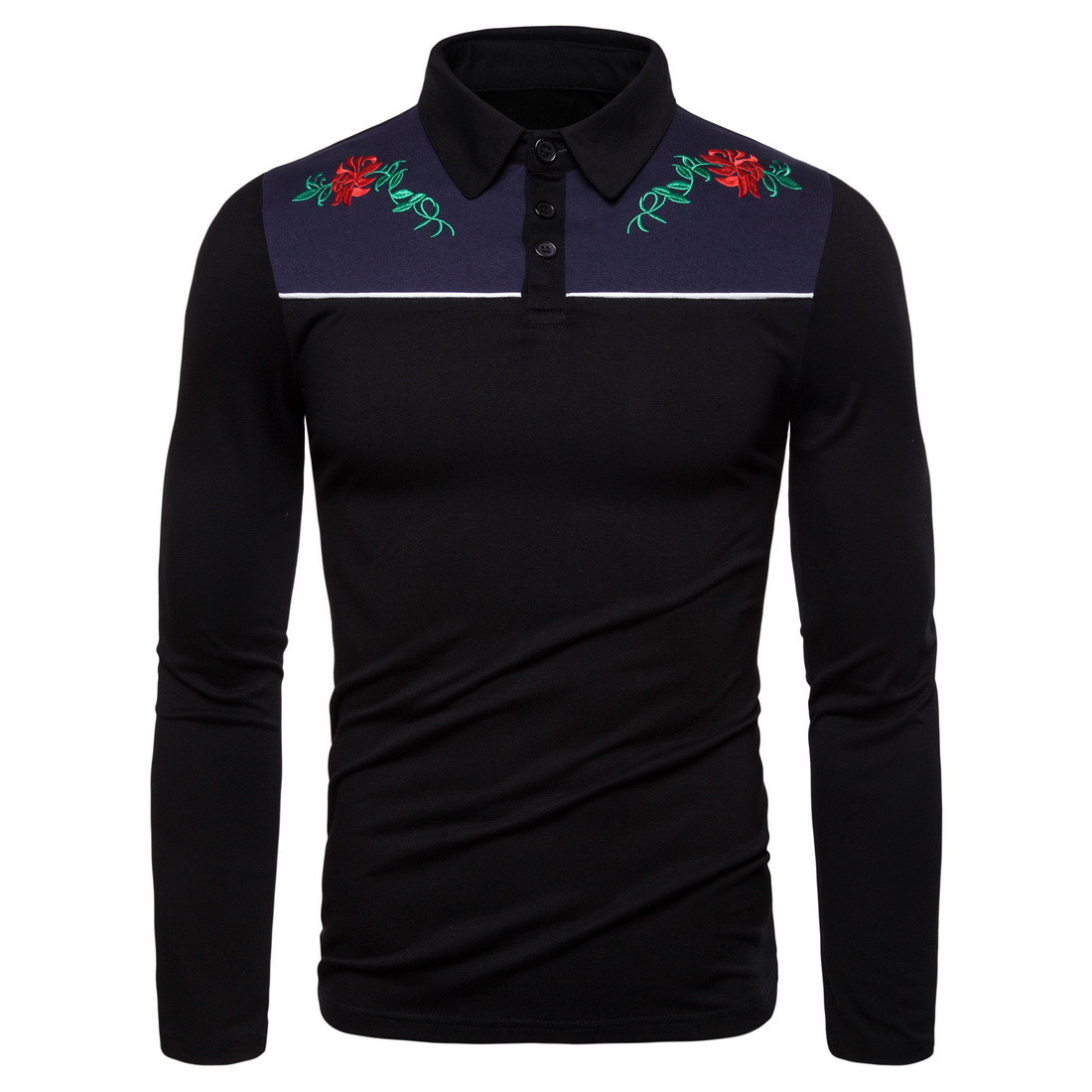 Lezser férfi blúz klasszikus gallérral és több színben hímzéssel