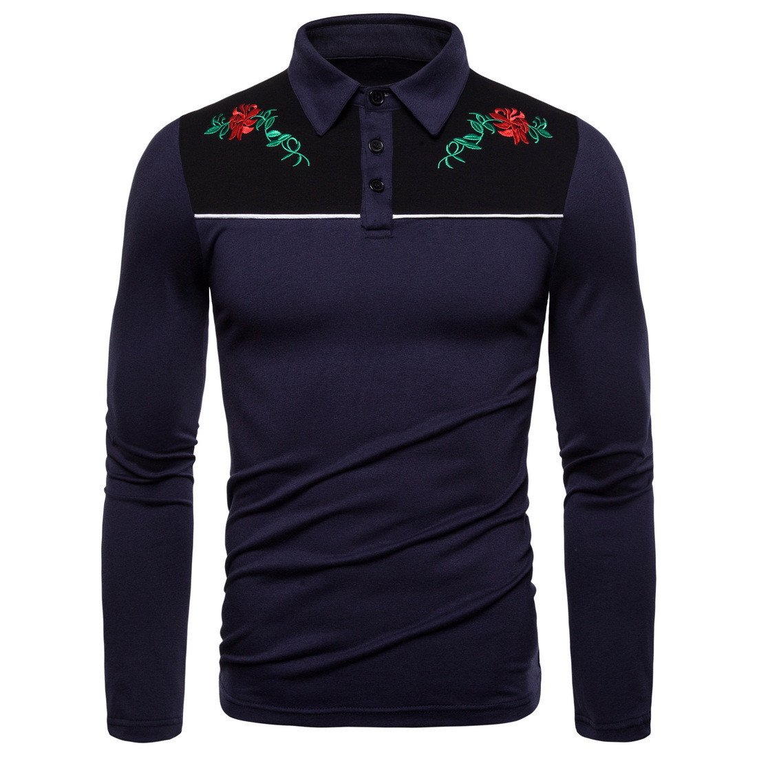 Lezser férfi blúz klasszikus gallérral és több színben hímzéssel