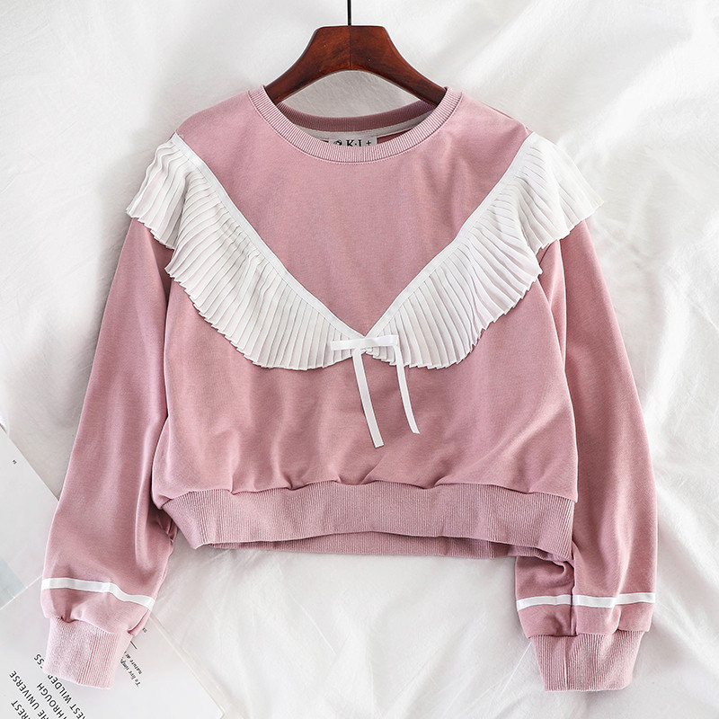 Καθημερινή  γυναικεία μπλούζα με κορδέλα και λαιμό O σε διάφορα χρώματα