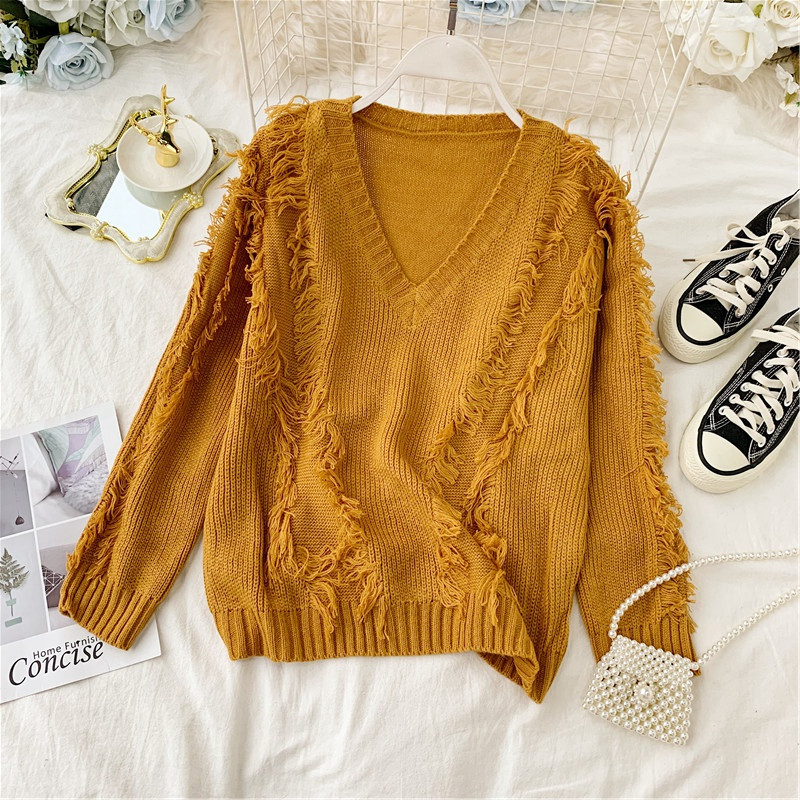 Μοντέρνο γυναικείο πουλόβερμε λαιμόκοψη σε διάφορα χρώματα