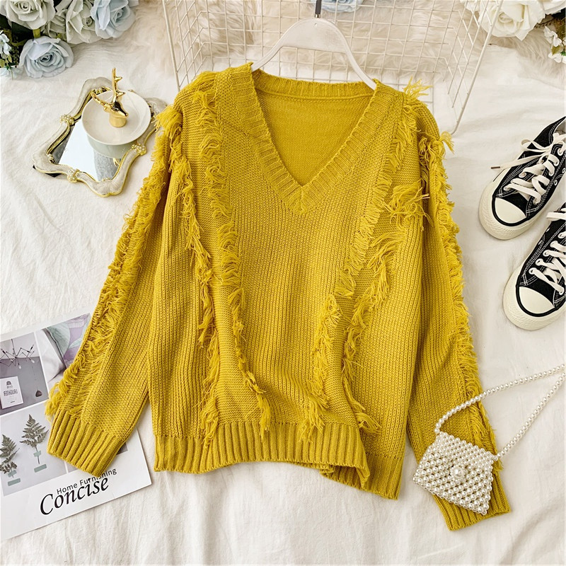 Μοντέρνο γυναικείο πουλόβερμε λαιμόκοψη σε διάφορα χρώματα