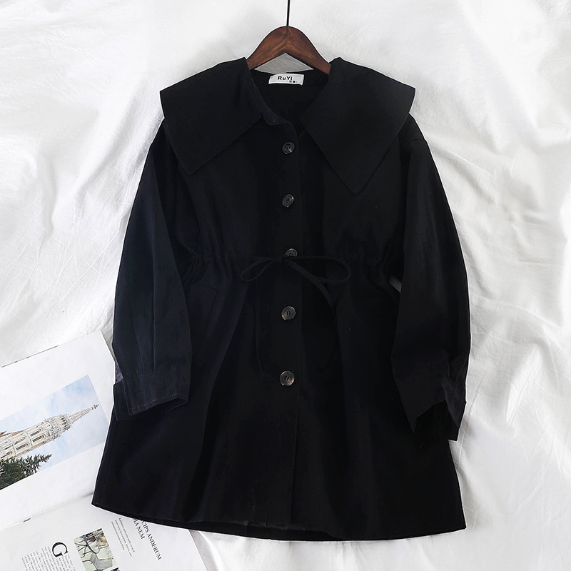 Modern női kabát gombokkal és nyakkendőkkel több színben