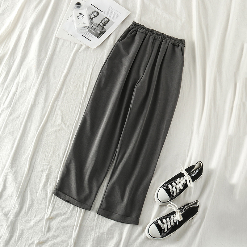 Modern női nadrág gumival fekete és szürke színben