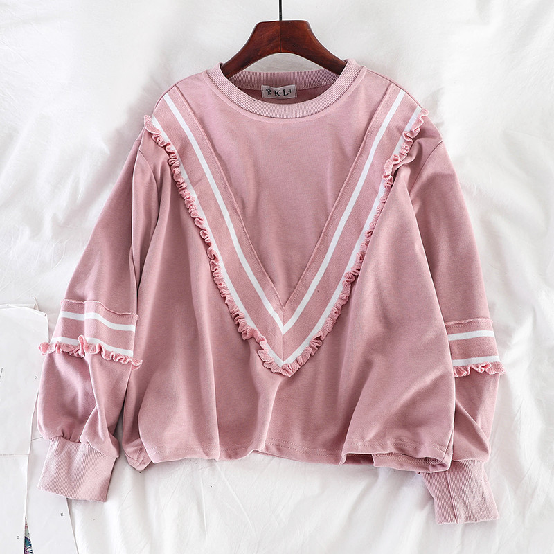 Női alkalmi blúz hosszú ujjal és O-nyakkal