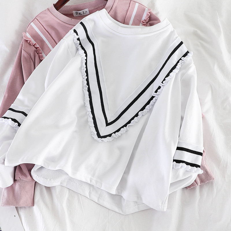 Női alkalmi blúz hosszú ujjal és O-nyakkal