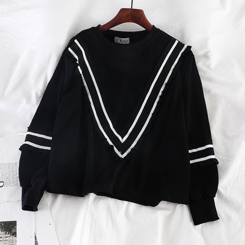 Női alkalmi blúz hosszú ujjal és O-nyakkal