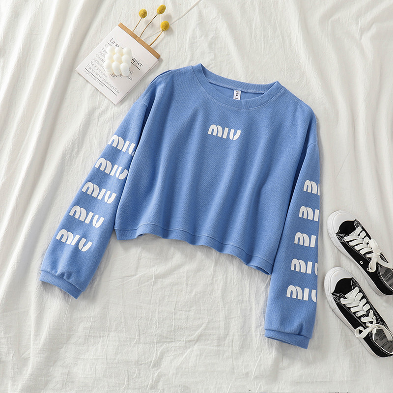 Női blúz három színben O-nyakkal és feliratokkal